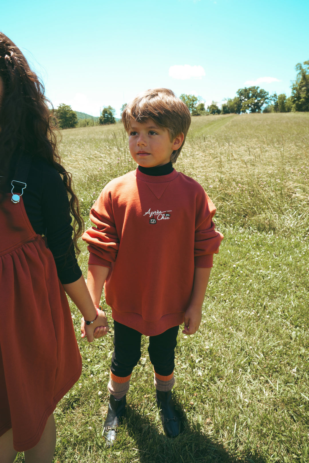 B2733RU BOY SWEATSHIRT W MOCKNECK-Rust