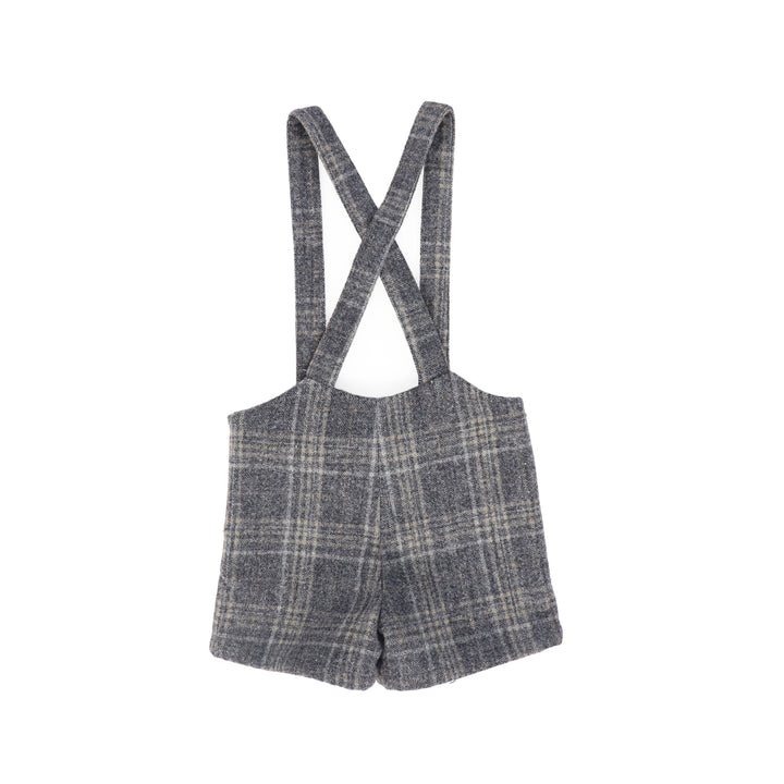 C-27435 Plaid Print Overall - Grey
