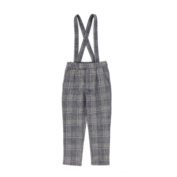 C-27436 Plaid Print Pant - Grey