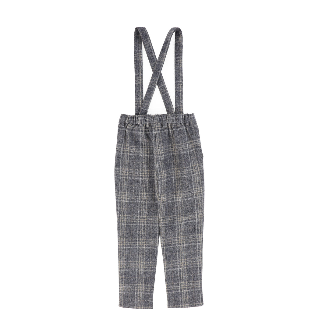 C-27436 Plaid Print Pant - Grey