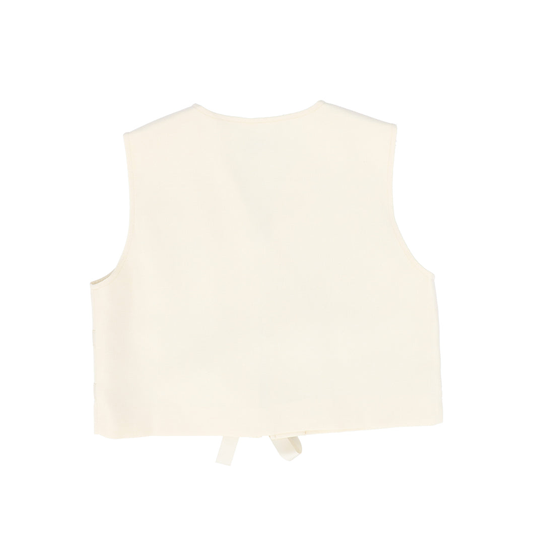 C-27864 Bow Front Vest Cream