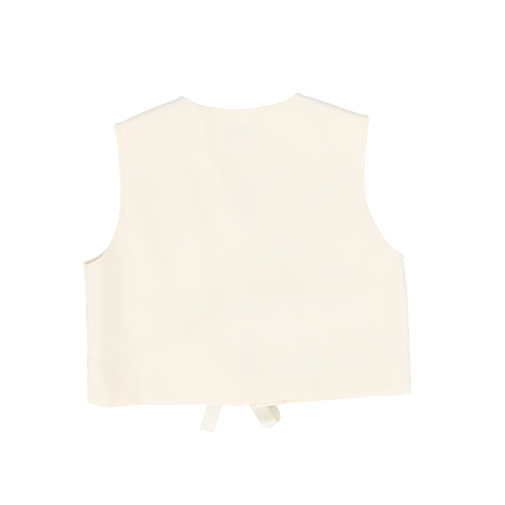 C-27864 Bow Front Vest Cream