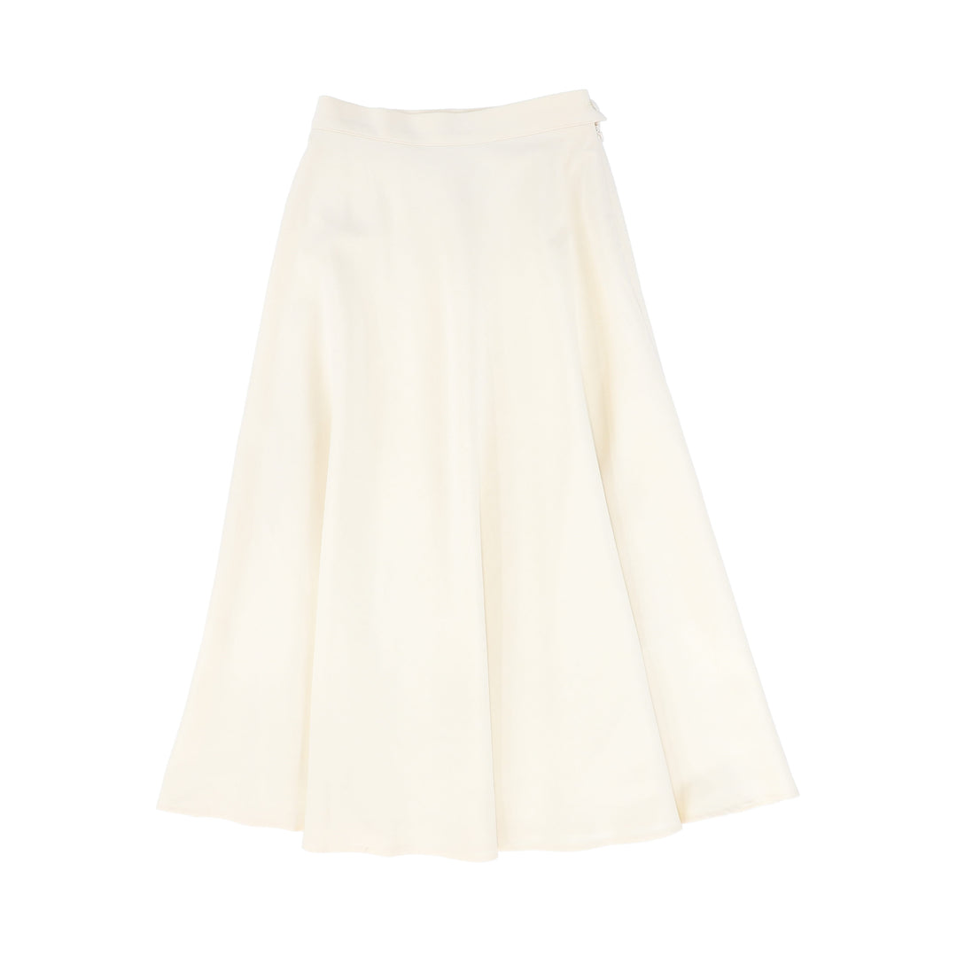 C-27868 Waisted A-Line Maxi Skirt Cream