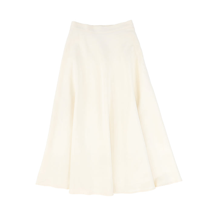 C-27868 Waisted A-Line Maxi Skirt Cream