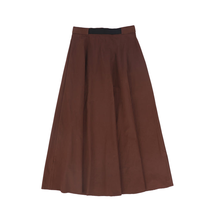 C-28314 Belt Waisted Midi Skirt Burgundy