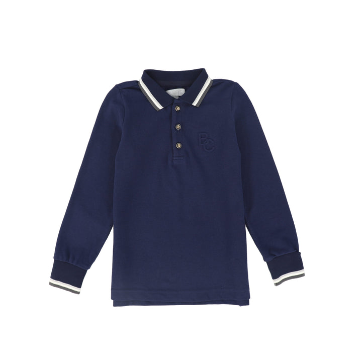 C-28462 Contrast Trim LS Polo - Navy