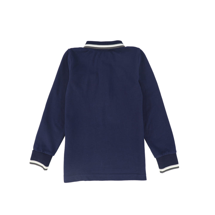 C-28462 Contrast Trim LS Polo - Navy