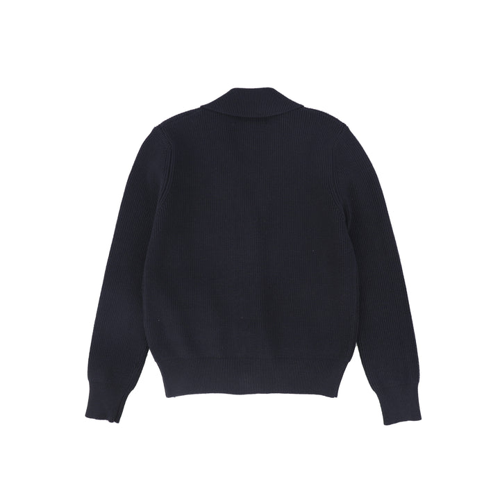 C-28696 Button Down Collar Cardigan - Navy