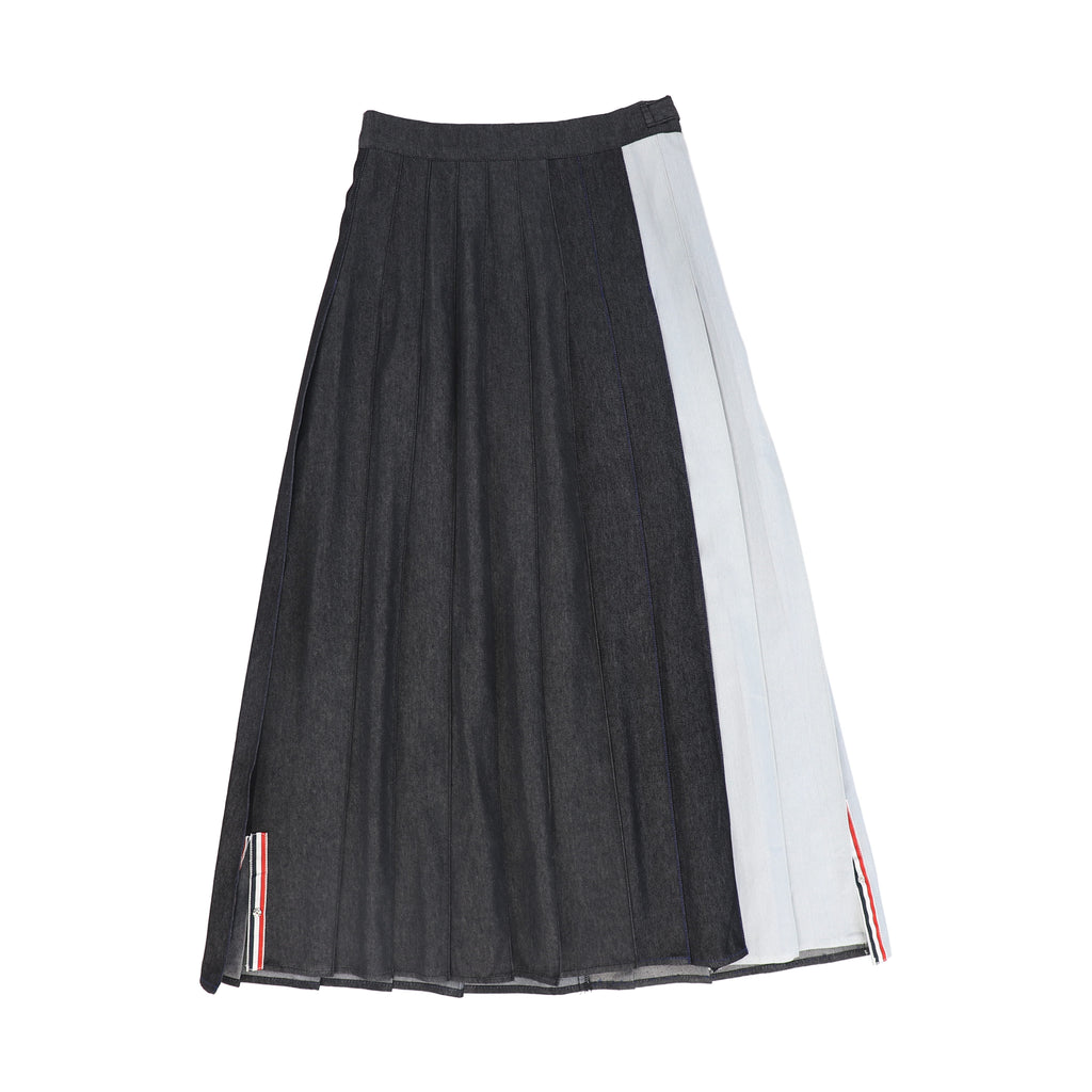 C-28779 Mix Denim Pleated Skirt Black Denim – whoopikids