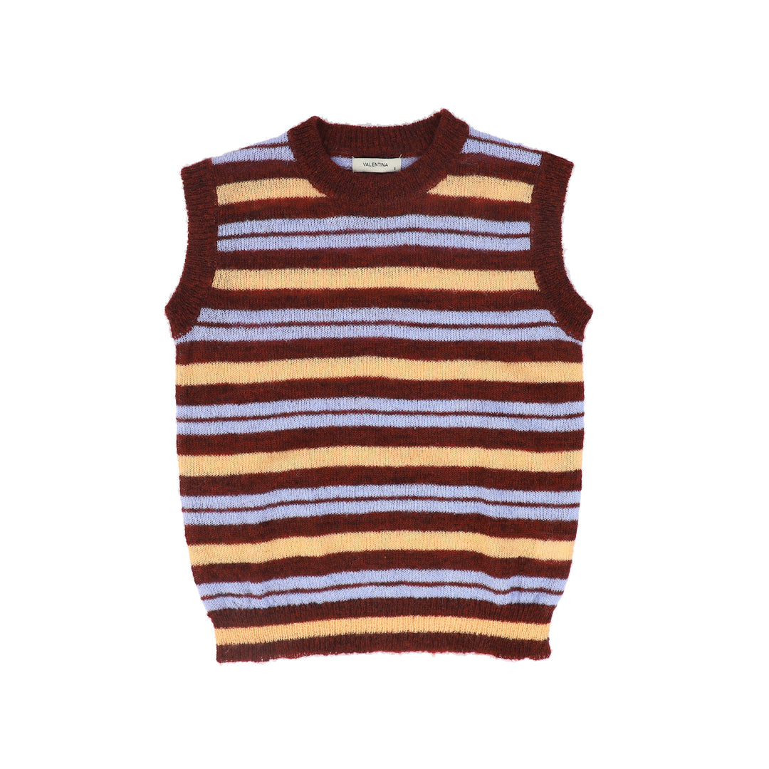 C-28855 Mohair Stripe Vest Burgundy