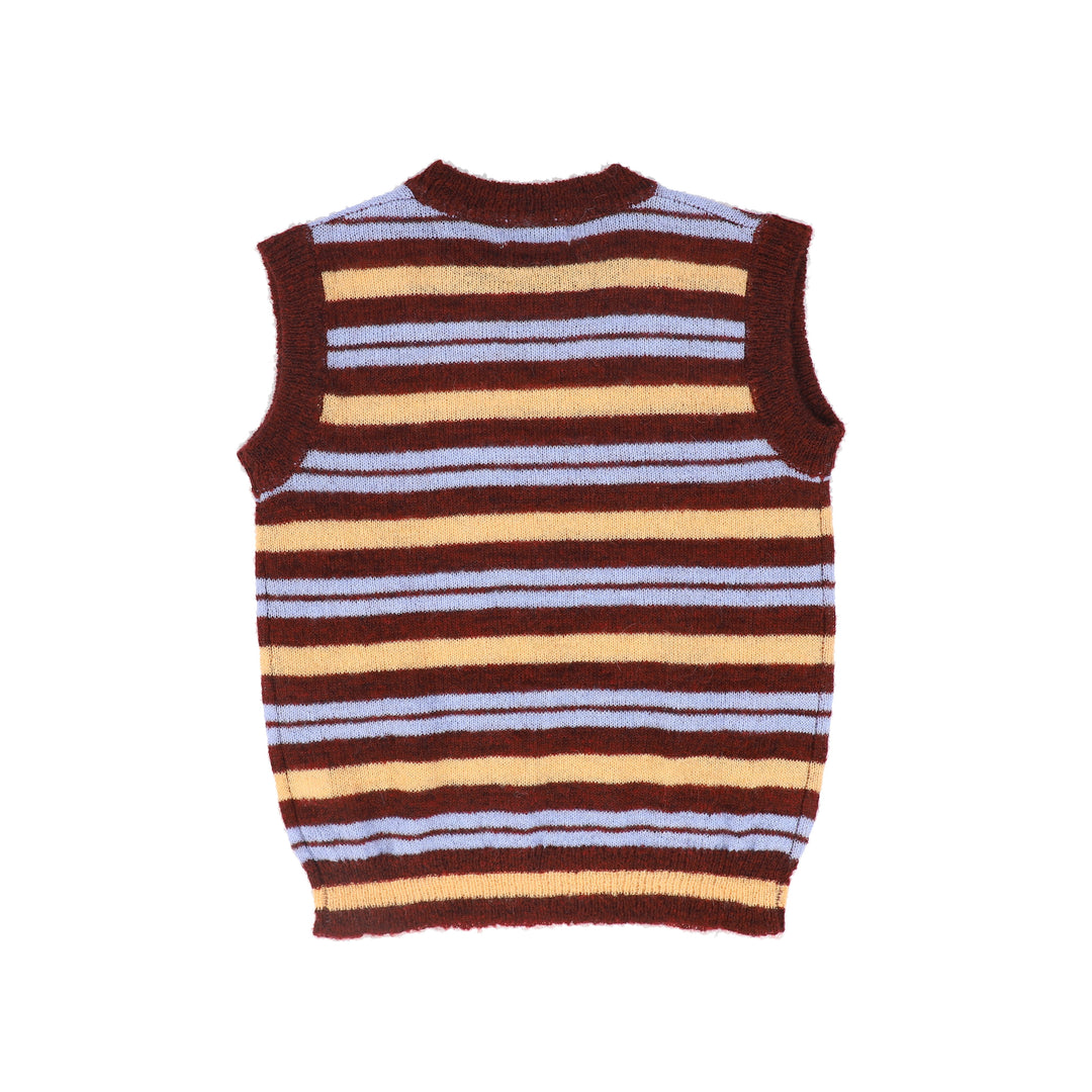 C-28855 Mohair Stripe Vest Burgundy