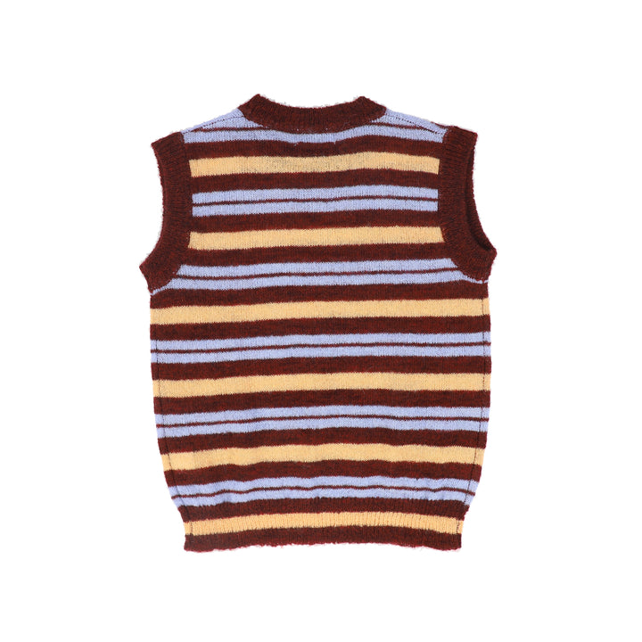 C-28855 Mohair Stripe Vest Burgundy