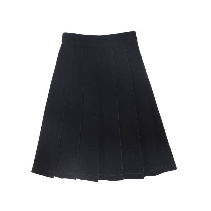 C-29171 Velvet Pleat Skirt Black