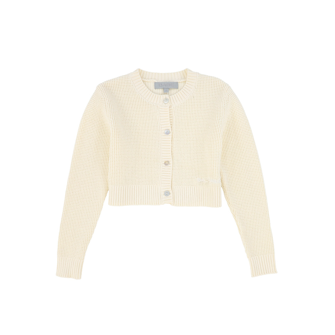 C-29880 Textured Button Down Cardigan - Cream