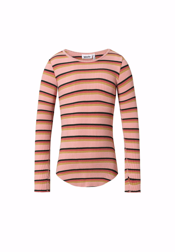 Rochelle T-shirts Long sleeves - Rose Camel Stripe