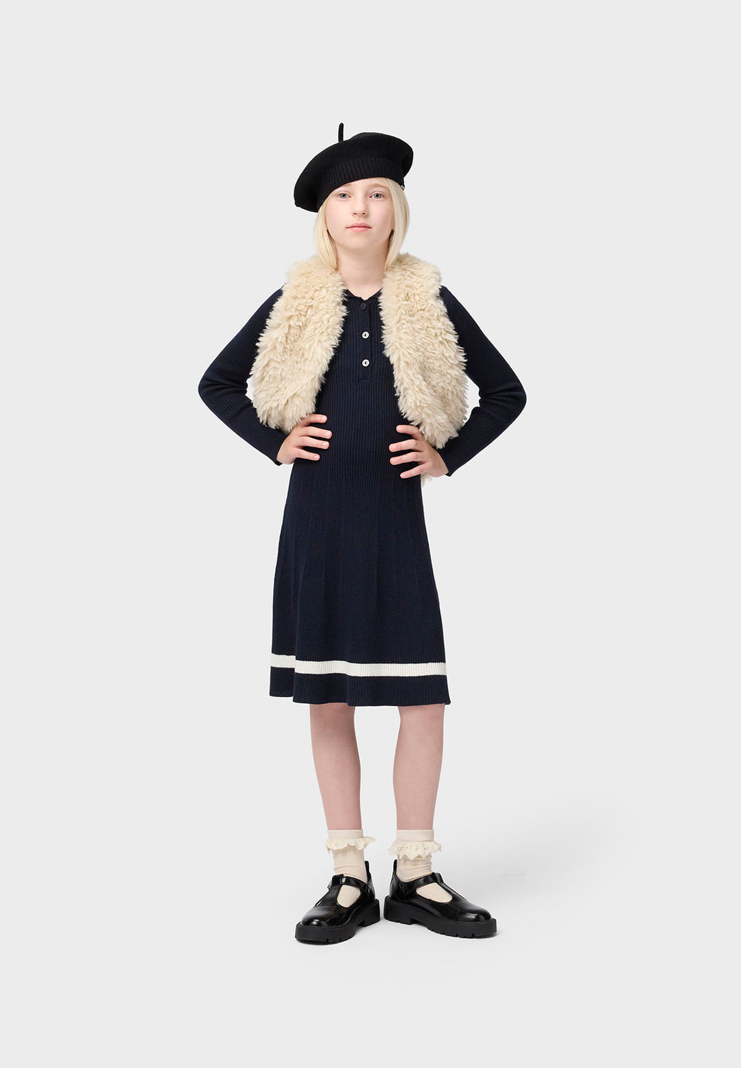 Cecilia Dress LS - Navy blazer