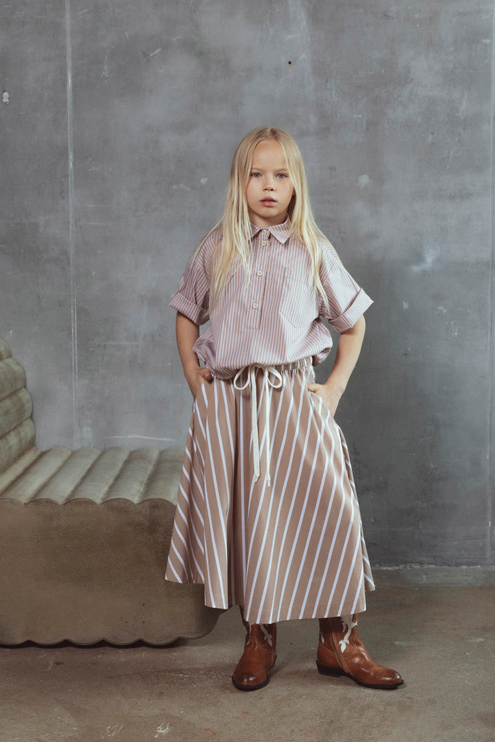 LENA SHIRT-CACAO STRIPES