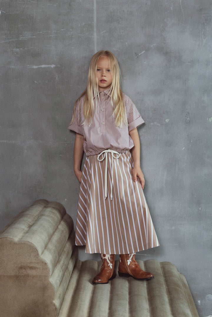 LENA SHIRT-CACAO STRIPES