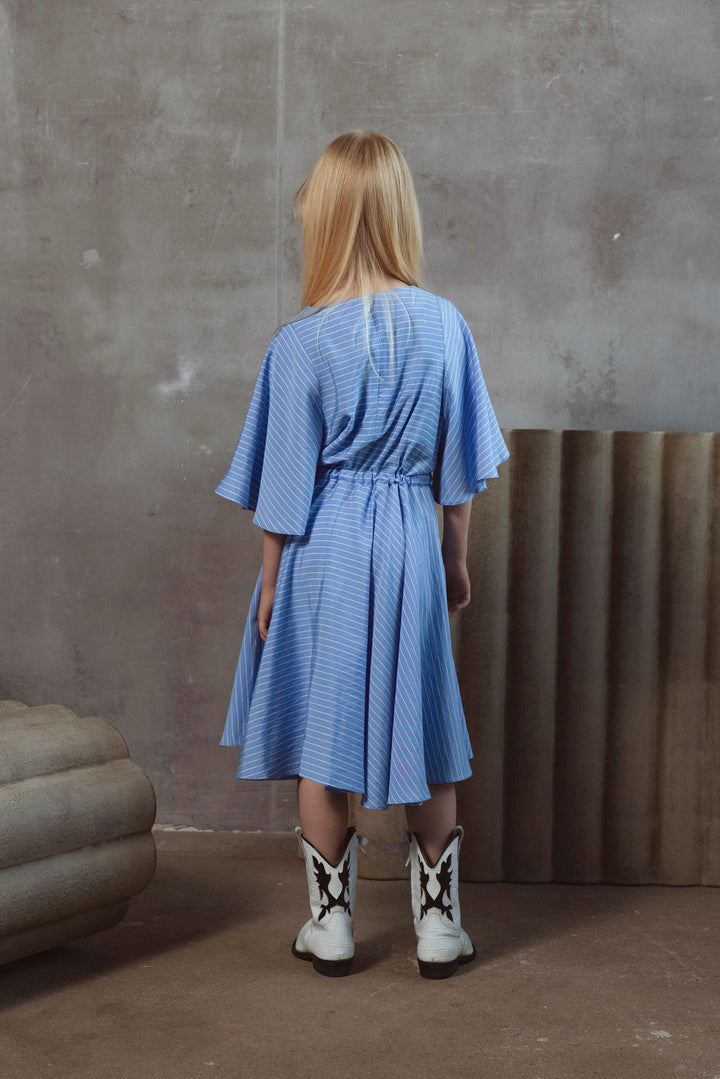 DALE DRESS-SKY BLUE SATIN