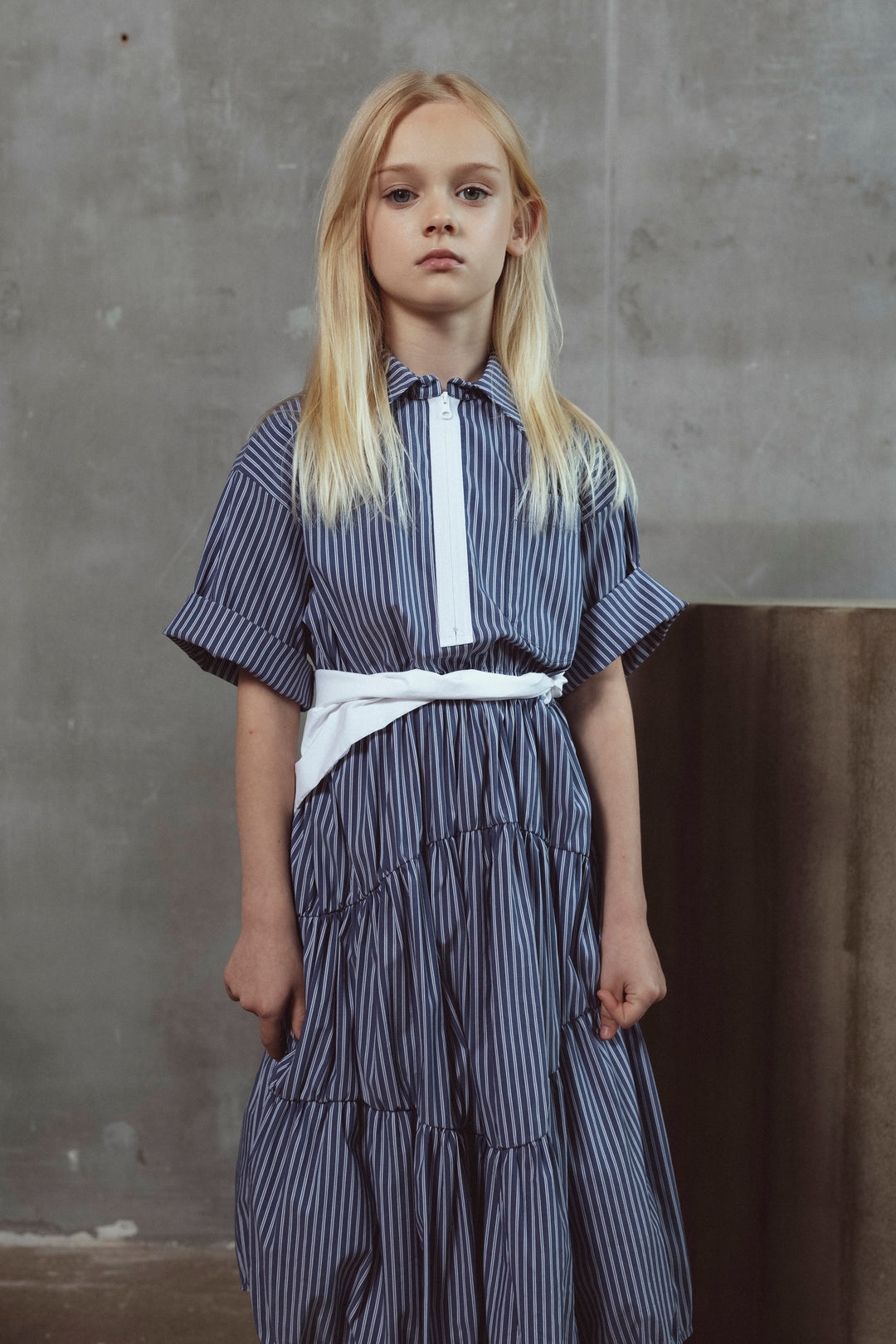 CORA DRESS-NAVY STRIPES