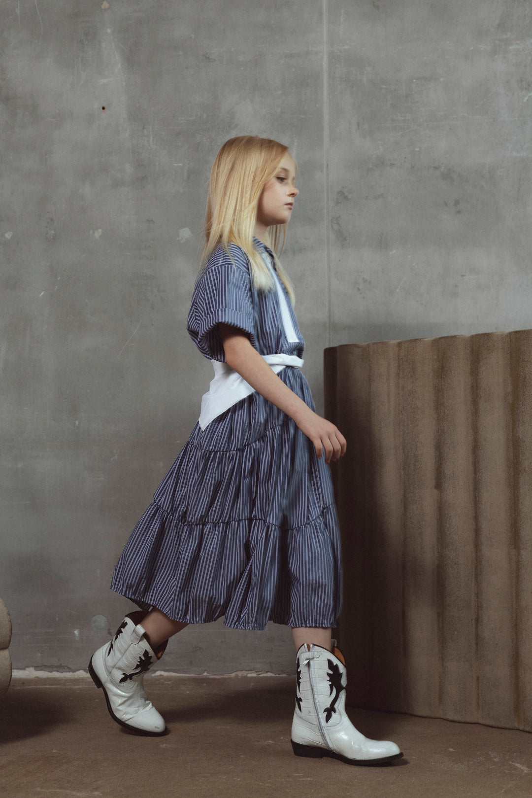 CORA DRESS-NAVY STRIPES