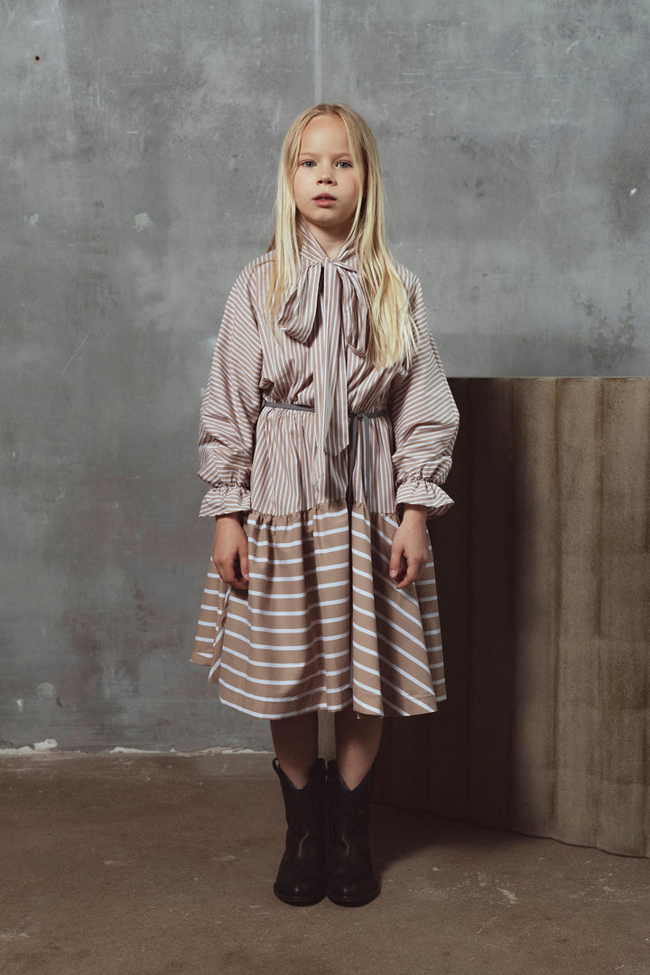 ERIN DRESS-CACAO STRIPES