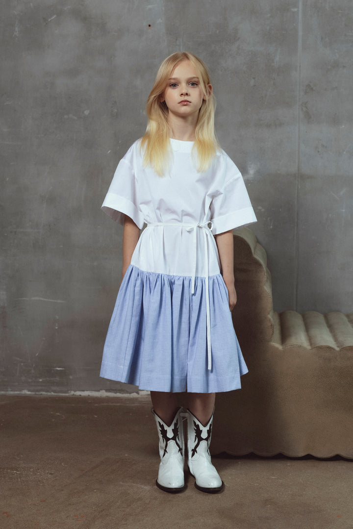 CHLOE DRESS-WHITE/BLUE