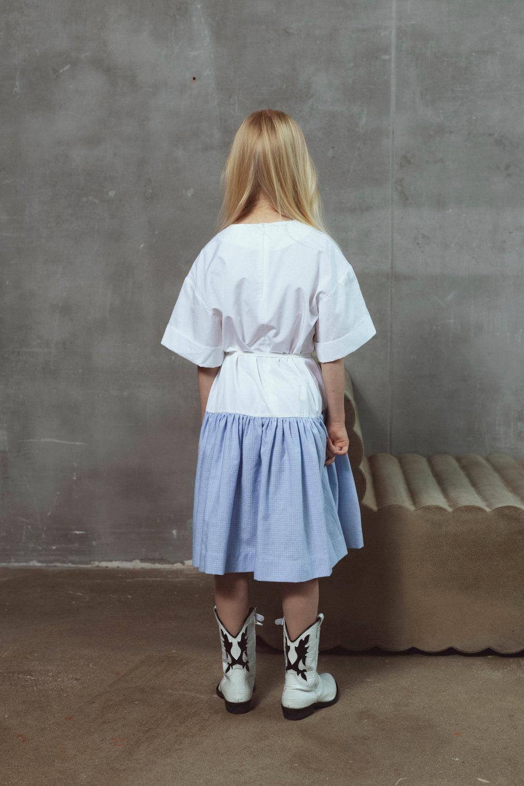 CHLOE DRESS-WHITE/BLUE