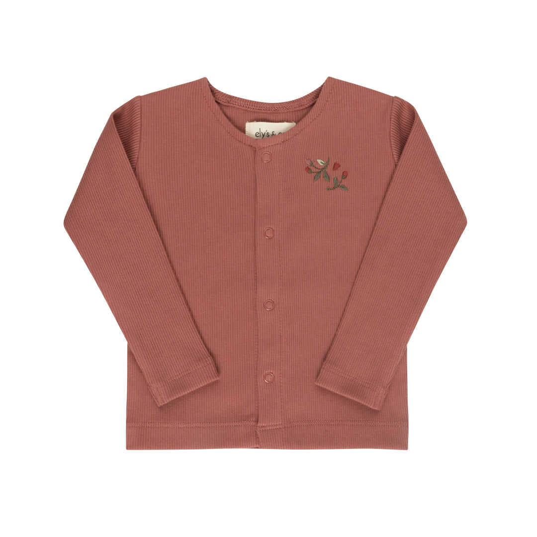 Floral Embroidered Collar Collection - Ivory Pink Cardigan