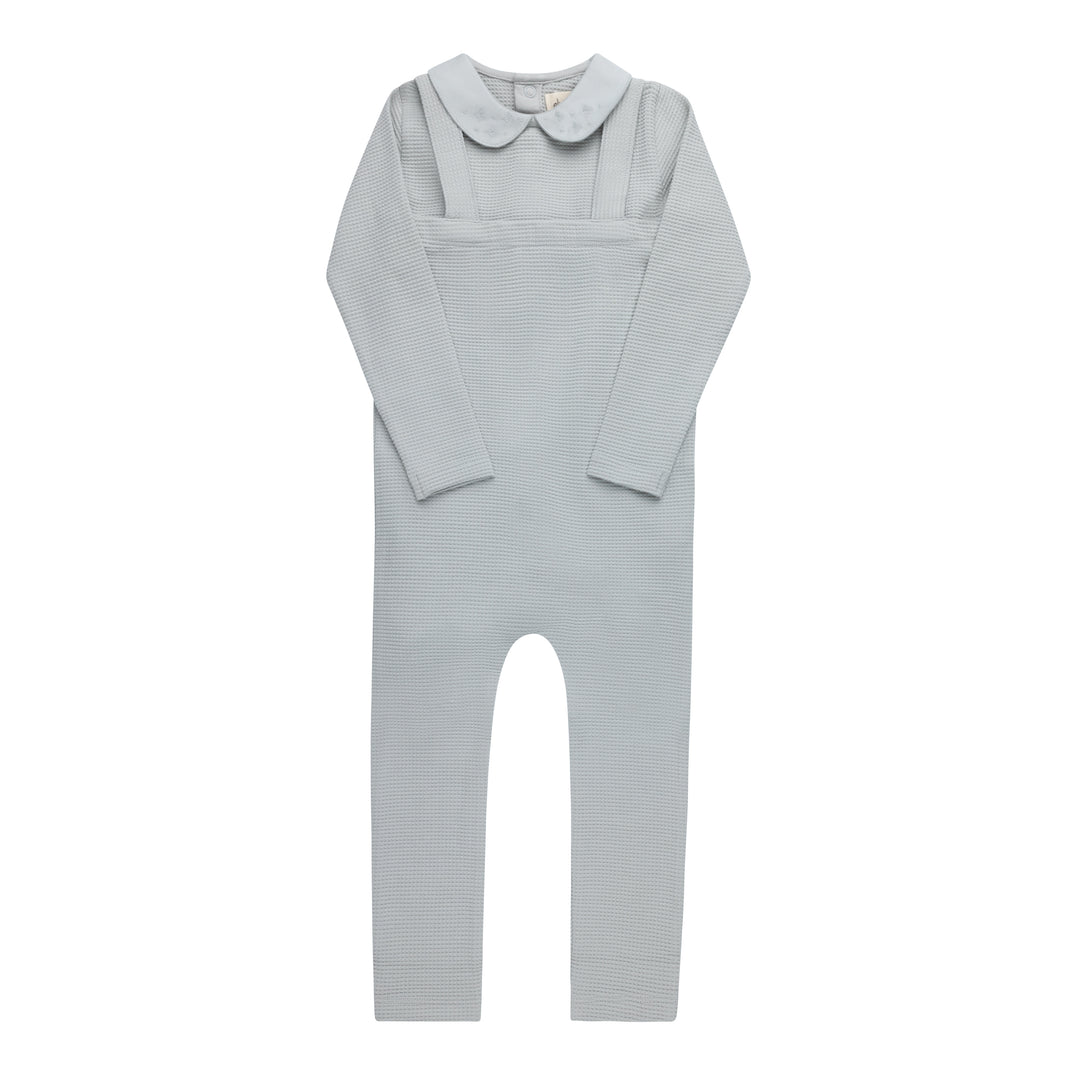 Embroidered Collar Collection- Blue - Bodysuit and overalls