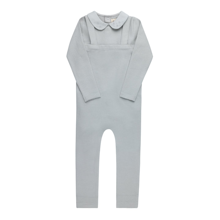 Embroidered Collar Collection- Blue - Bodysuit and overalls