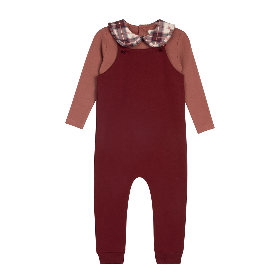 AW26-0064-BO French Terry Scottish Collection Bodysuit + Overalls  - Pink