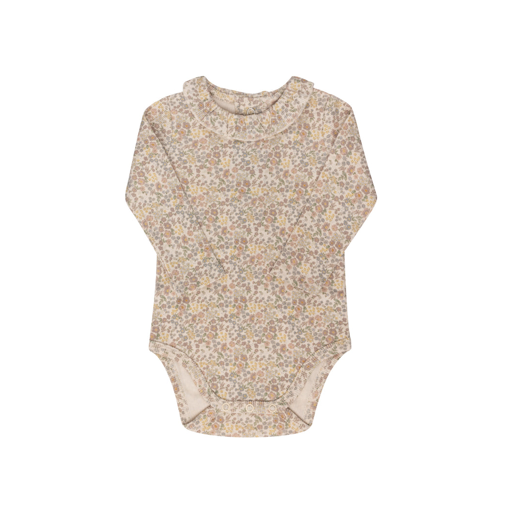 Cotton Liberty Print-Ivory Floral-Bodysuit and overalls
