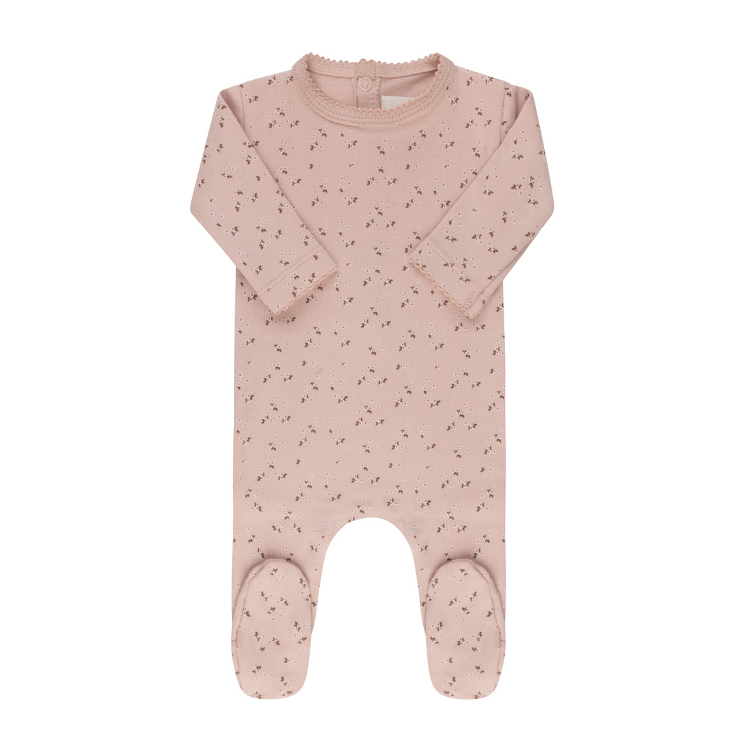 AW26-0085-F Floral Leaf Collection Footie Pink