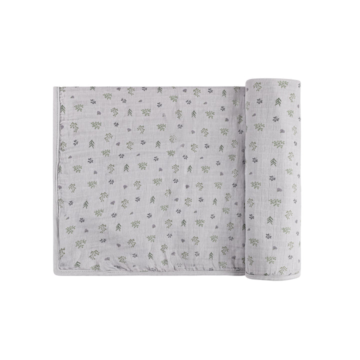 GARDEN FLORAL PRINT COLLECTION-MUSLIN SWADDLES-Blue