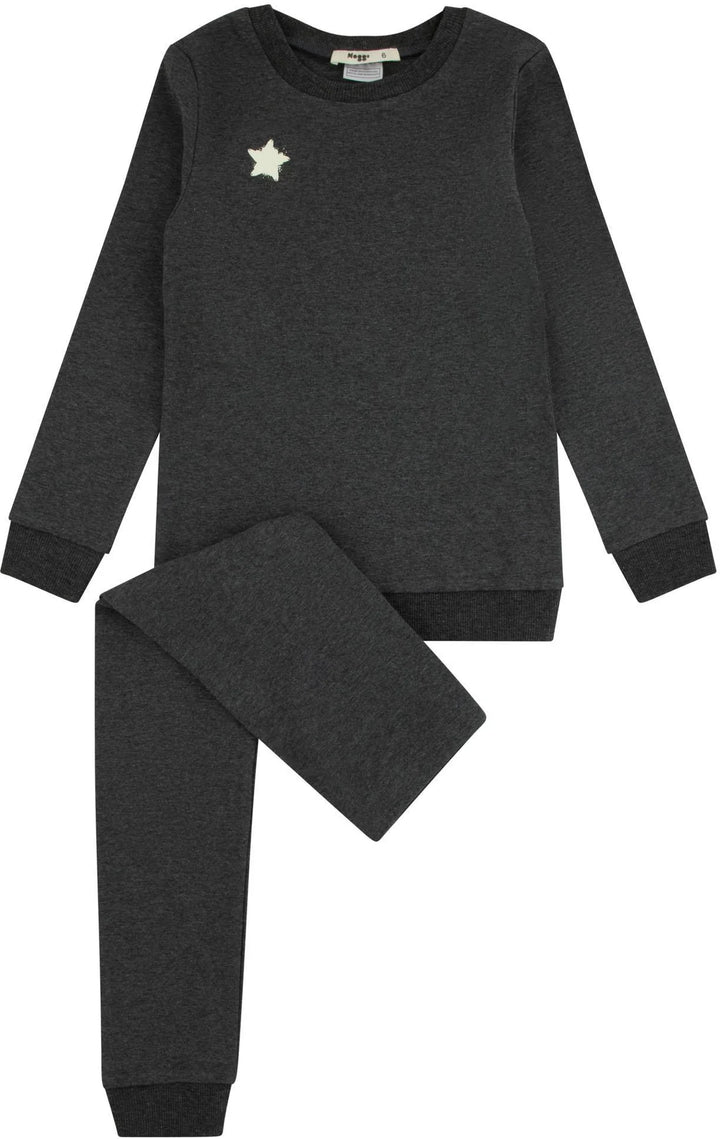 217017-170 Charcoal Heather Star Bonne Nuit Loungewear Set