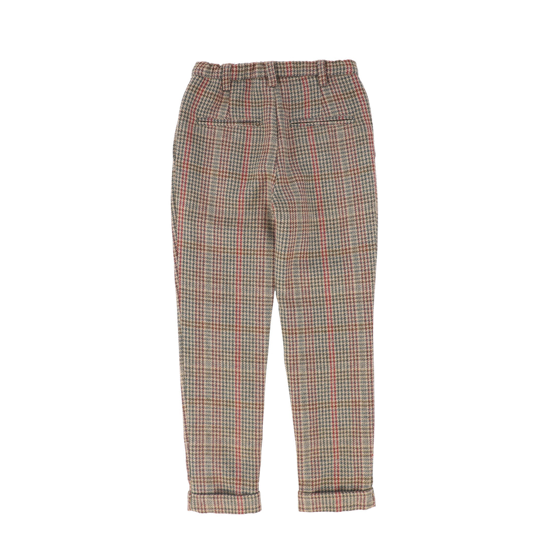 C-30108 Houndstooth Wool Pants - Olive