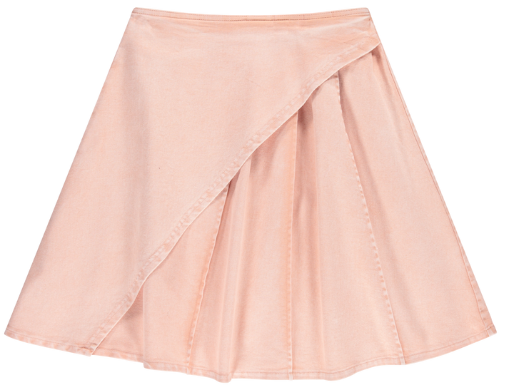 30909-Denim Wrap Skirt -Pink Sand