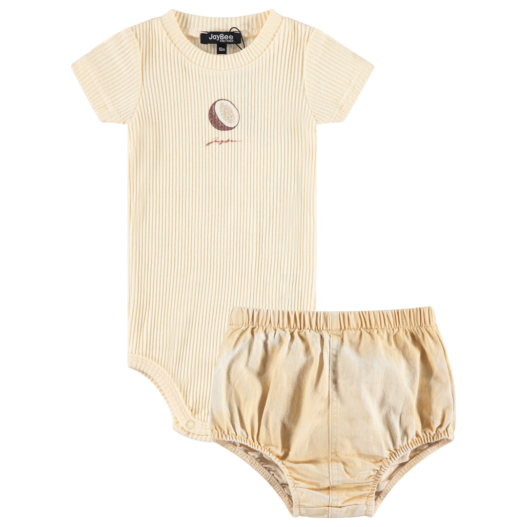 30917-Coconut Tee and Bloomer Set-Yellow Sand