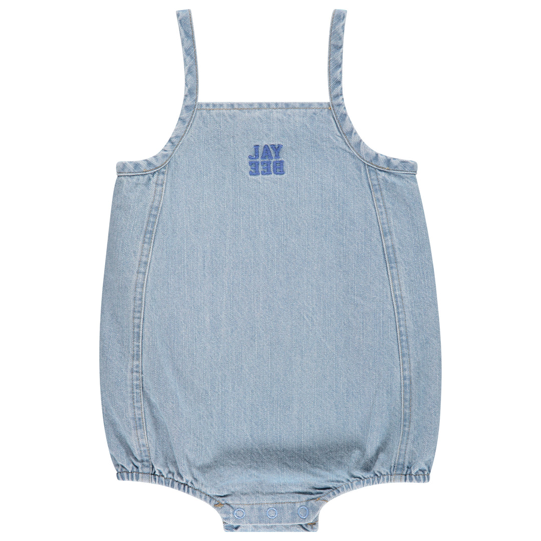 30929-Denim Panel Romper-Denim