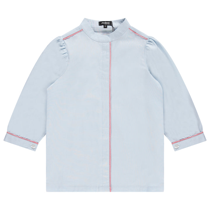 30951-Scallop Trim Blouse and Skirt Set-French Blue