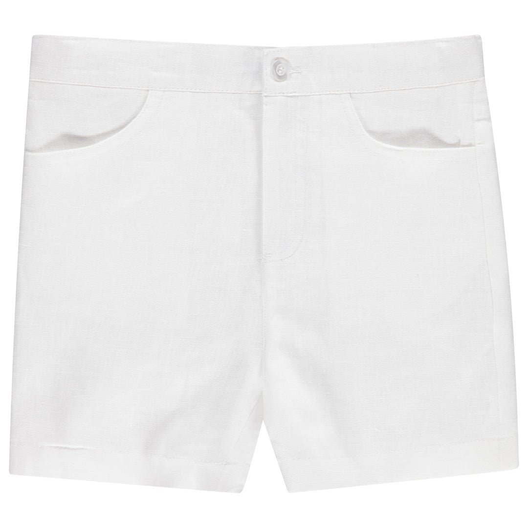 30956-Linen Shorts-White
