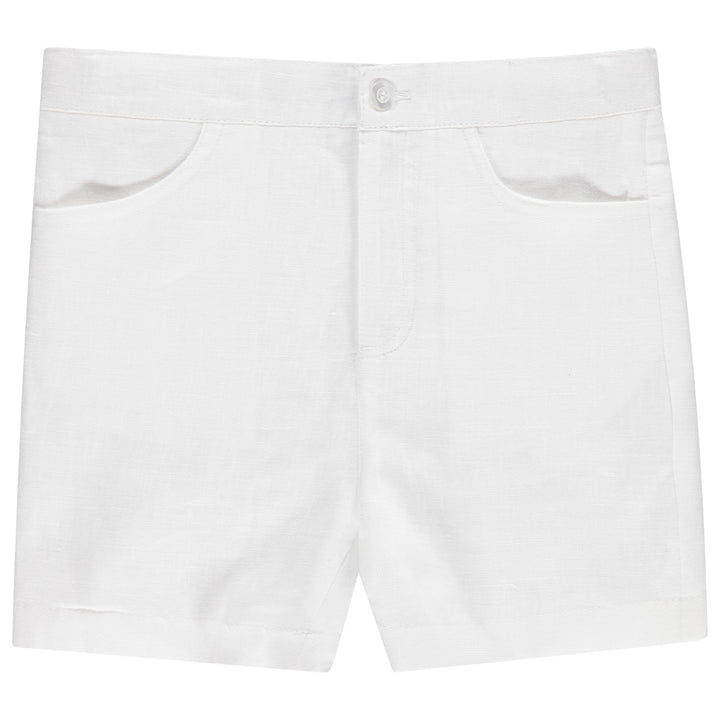 30956-Linen Shorts-White