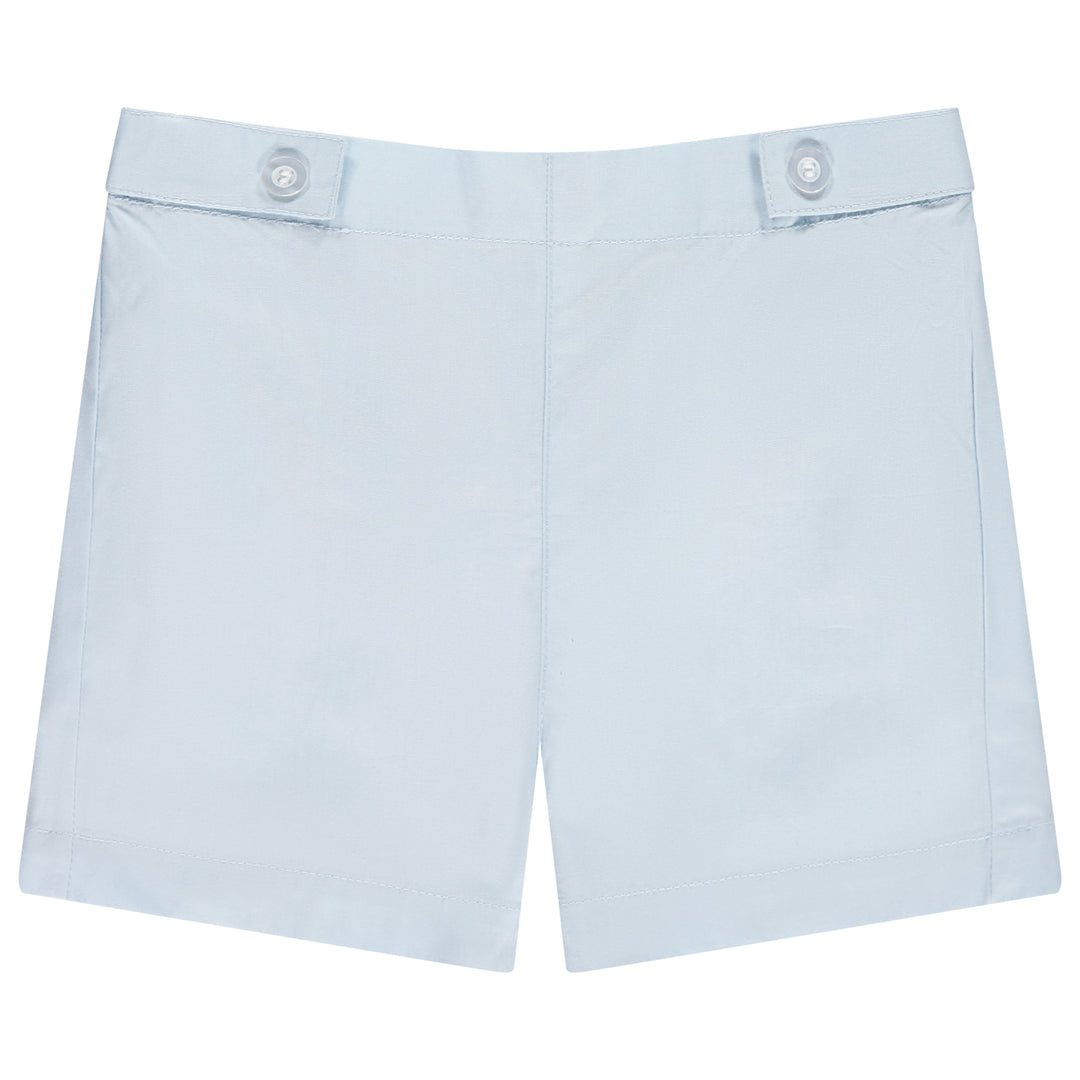 30958-Button Detail Shorts-French Blue