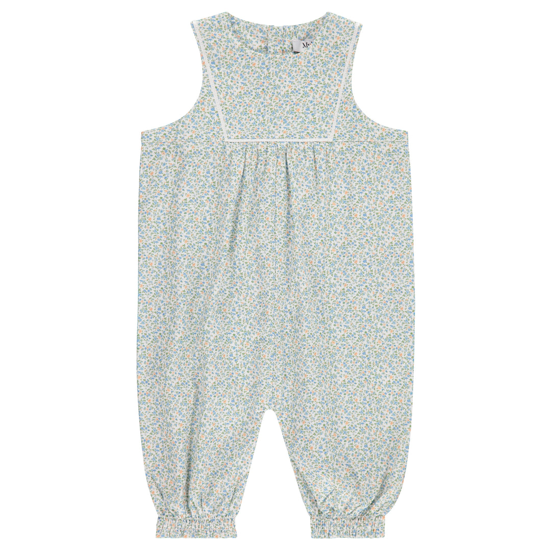 31013-Ribbon Trim Romper-Floral