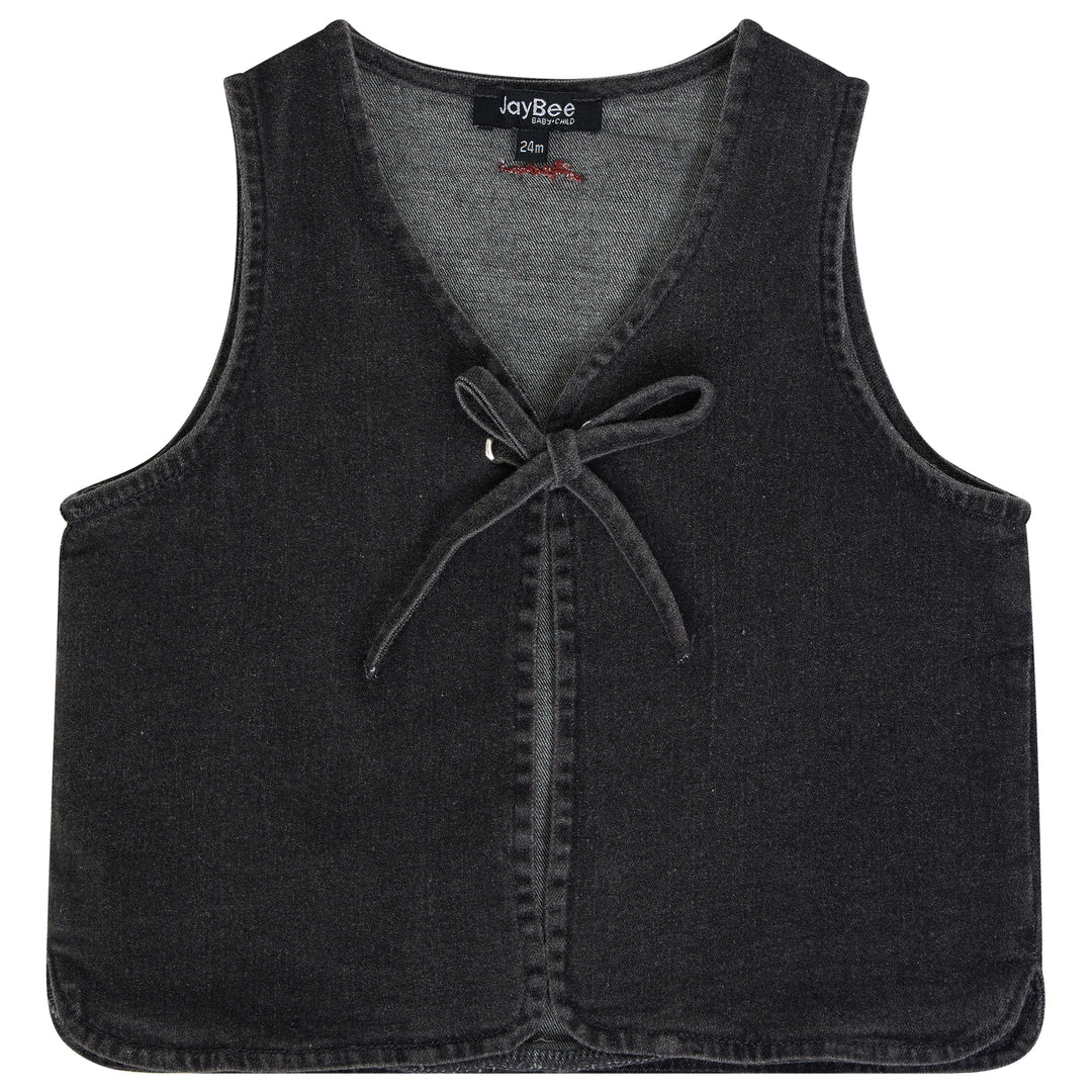 31033 Denim Bow Vest - Smoke Denim