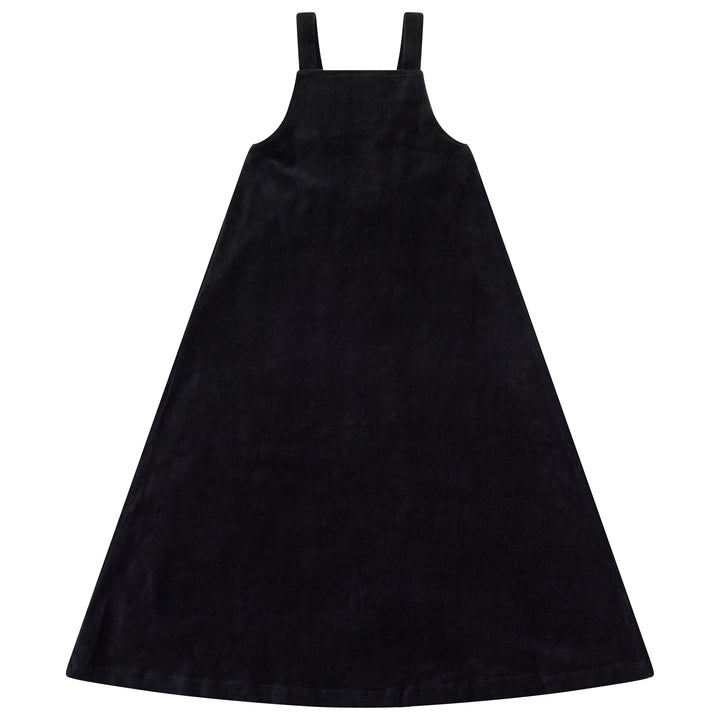 31091 Velour Pinafore Maxi - Black