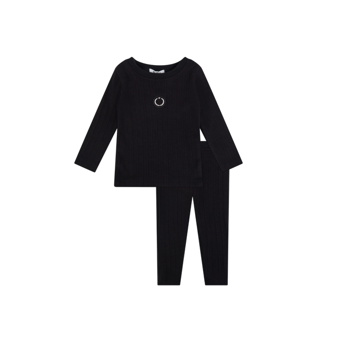 31092 Emblem Patch Lounge Set - Black/White