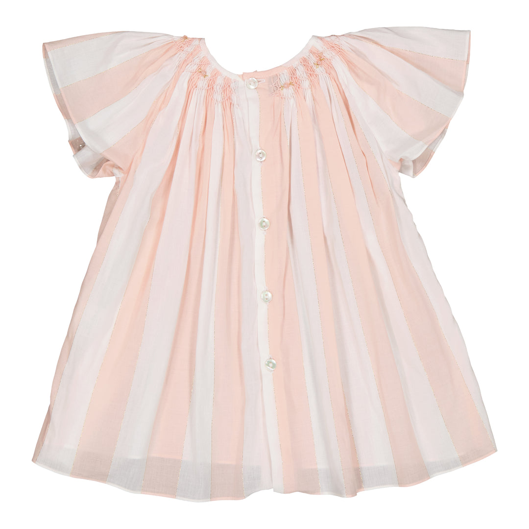 32013A-BERGENIE DRESS-Large Pink/Nude Stripes