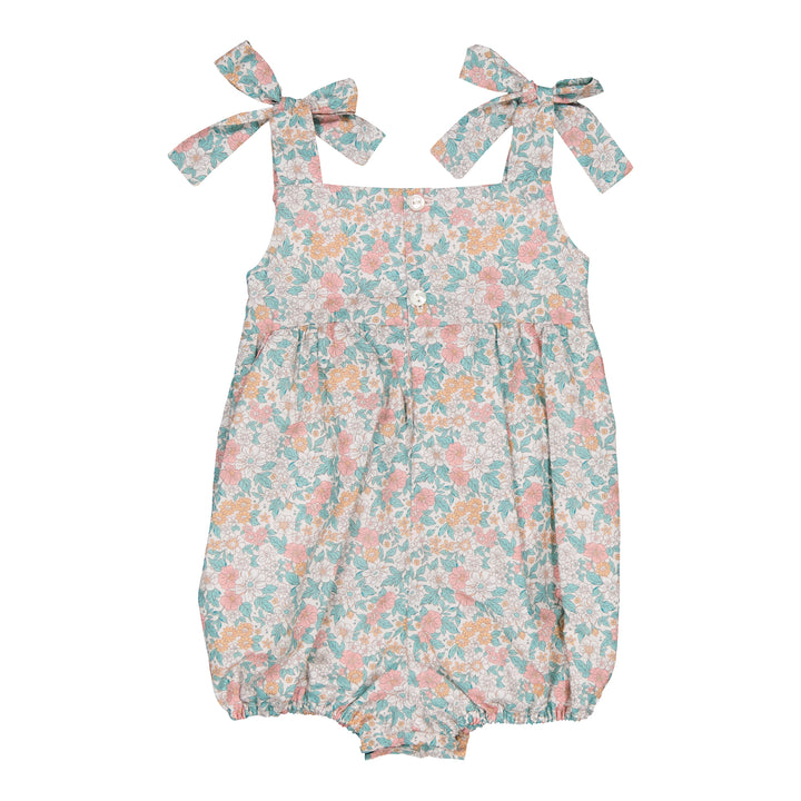 32033A-FRANCIME SMOCKED ROMPER-Flowery Meadow Pink
